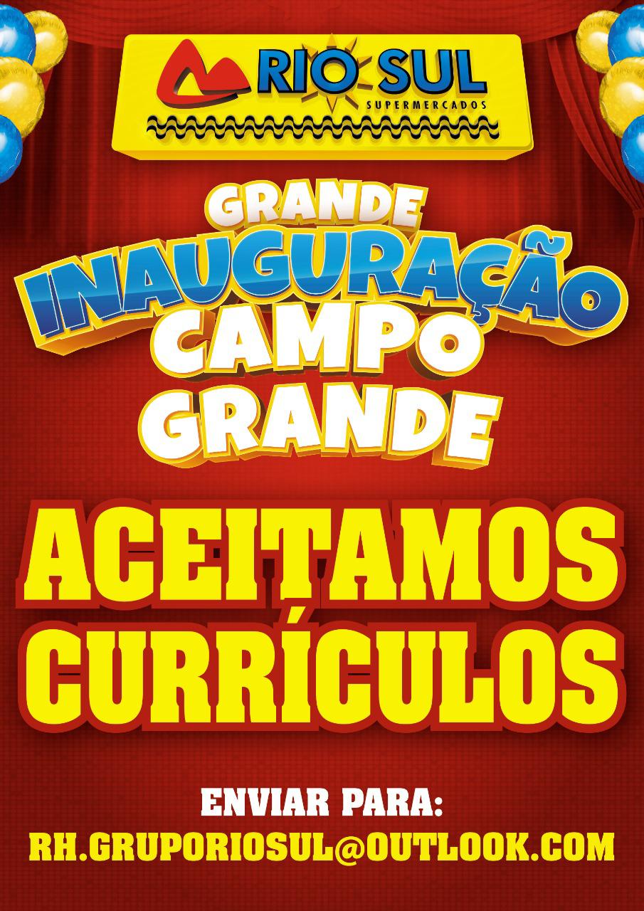 Supermercados Rio Sul!! 100 vagas de emprego em Campo Grande!! Salários a partir de R$1.235,00!! Vários cargos