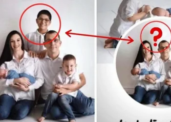 Mulher pede para alguém apagar enteado da foto com seus outros filhos