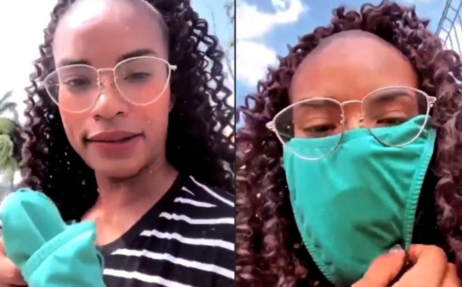 Sem máscara, funkeira decide usar calcinha no rosto para entrar em shopping