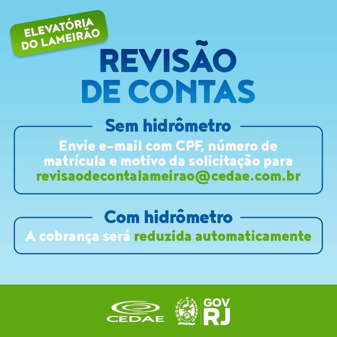 Saiba como pedir revisão nas contas da Cedae por falta de água
