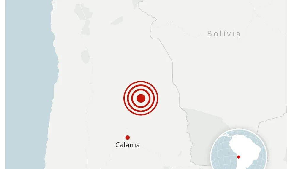 Terremoto atinge a fronteira do Chile com a Bolívia
