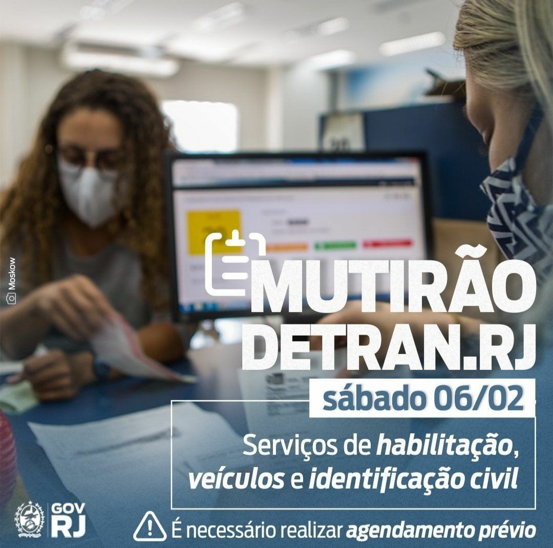 Detran.RJ disponibiliza 7.050 vagas em novo mutirão neste sábado: atendimento será em 37 postos