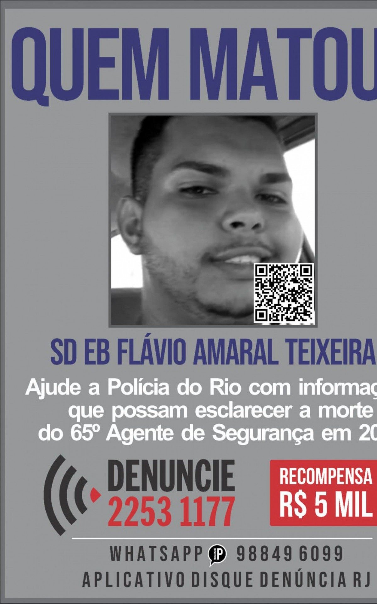 Portal dos Procurados oferece R$ 5 mil por informações sobre os envolvidos na morte de soldado do Exército
