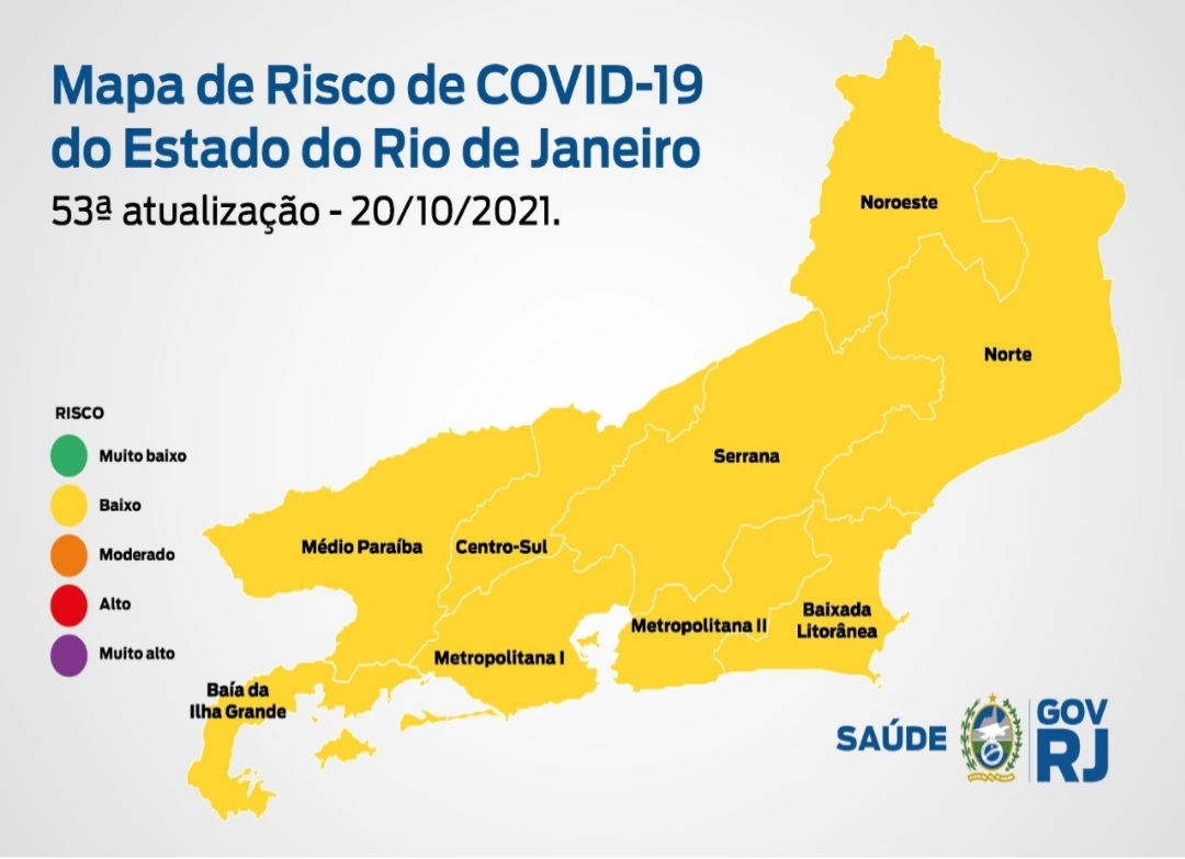 Mapa de Risco da Covid-19: mortes caem pela metade no Estado do Rio