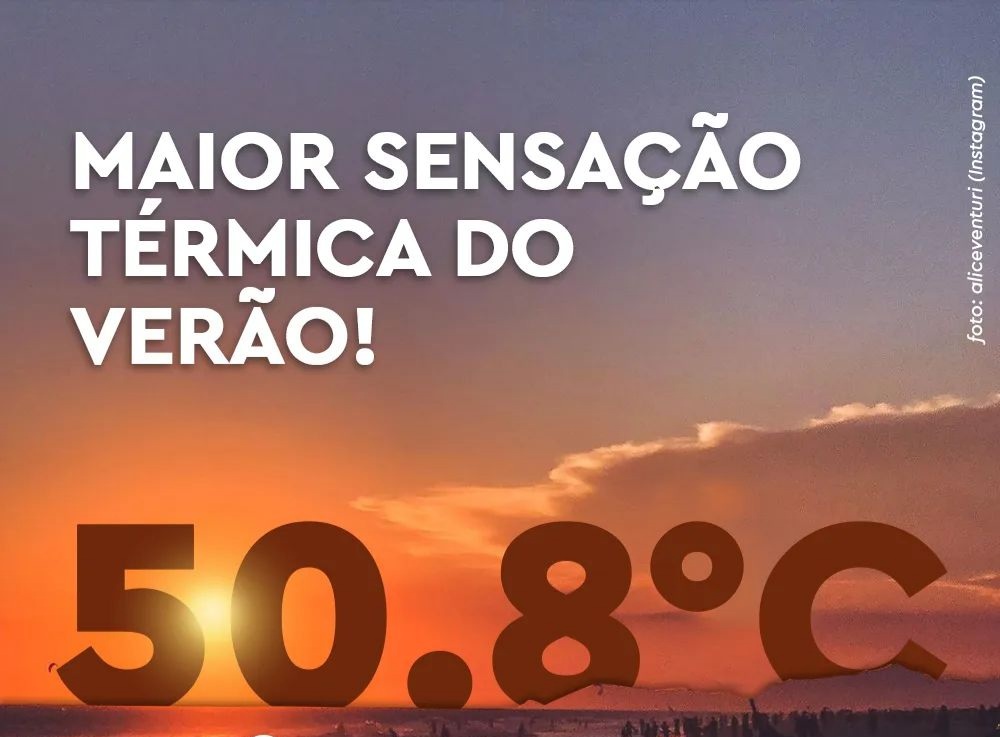 MUNICÍPIO DO RIO TEM A MAIOR SENSAÇÃO TÉRMICA DO ANO PELO SEGUNDO DIA SEGUIDO: 50,8°C