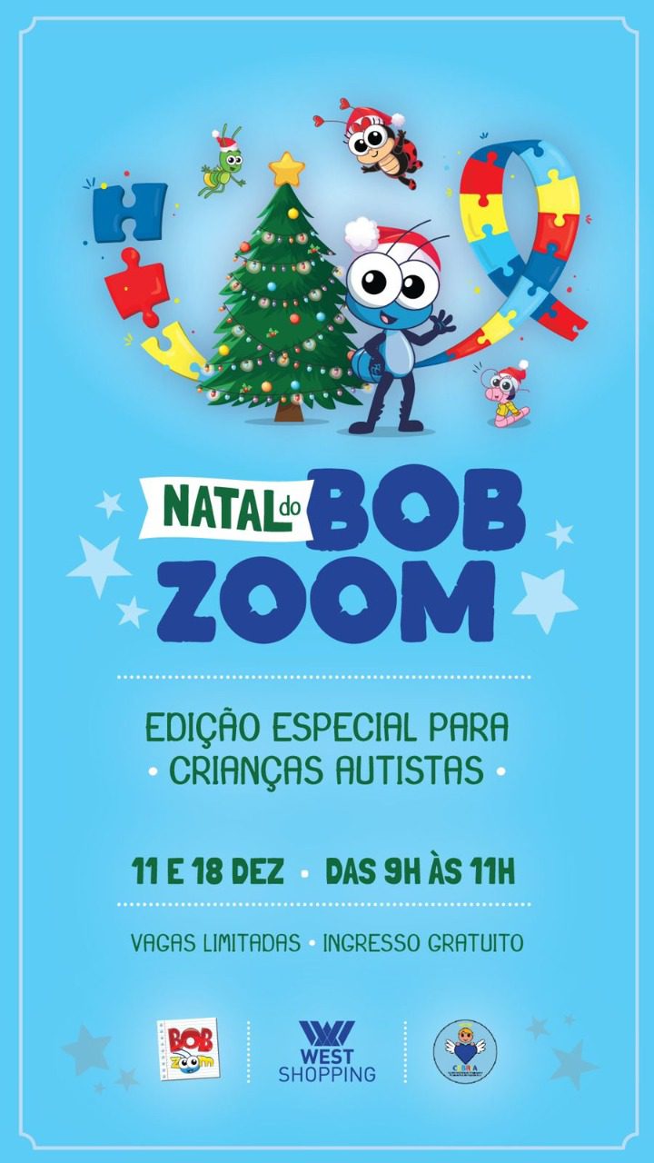 West Shopping promove ação com crianças com TEA em sua decoração “Natal Bob Zoom”