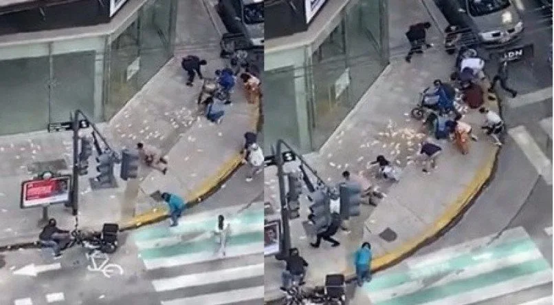 Tentativa de assalto termina com chuva de dinheiro em Buenos Aires
