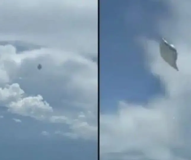 Foi registrado um objeto bizarro voando ao lado de um avião