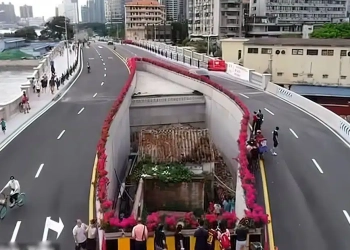 Moradora se nega a abandonar sua casa. Então construíram a estrada ao redor dela