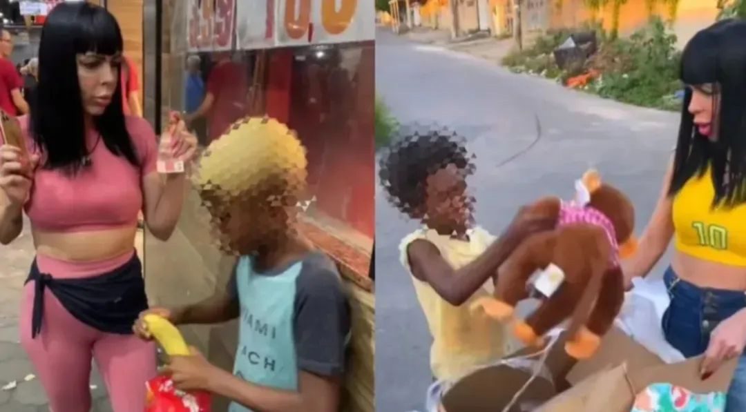 Polícia investiga caso de influencers que deram banana e macaco de pelúcia para crianças negras no RJ