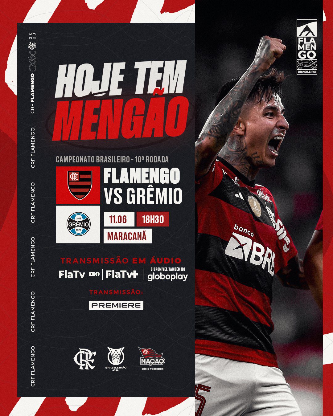 Flamengo busca ingressar no G4 em duelo contra o Grêmio no Maracanã