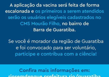 Pesquisa Científica Inicia na Região de Guaratiba para Avaliar Eficácia da Vacina contra Dengue em Adultos
