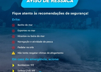 Aviso de Ressaca Vigente até às 21h: Autoridades Alertam para Ondas de Até 3 Metros
