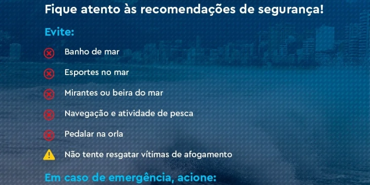 Aviso de Ressaca Vigente até às 21h: Autoridades Alertam para Ondas de Até 3 Metros