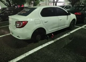 Furto Inusitado: Motorista de Aplicativo Tem Rodas do Carro Furtadas em Estacionamento de Shopping na Zona Oeste