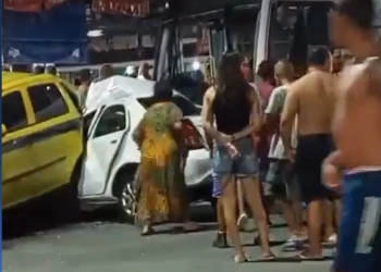 ( vídeo) Tragédia no Rio: Acidente envolvendo táxi, carro de passeio e ônibus deixa múltiplos feridos