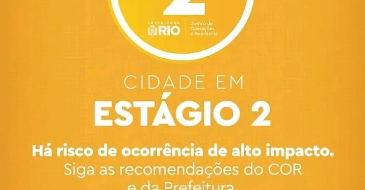 URGENTE: Rio de Janeiro entra em ESTÁGIO 2 devido a fortes chuvas nesta quarta-feira (08)