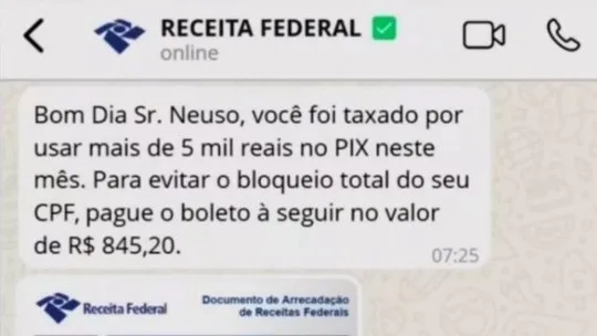 ALERTA: Receita Federal Desmente Golpe sobre Cobrança de Taxas em Transações PIX