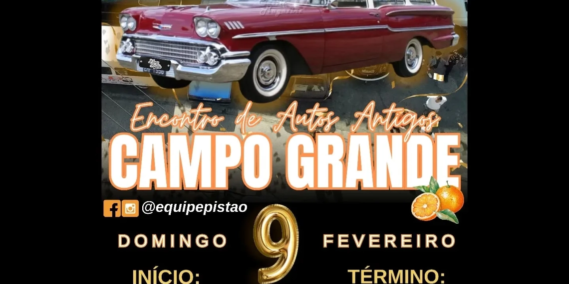 Encontro Mensal de Autos Antigos de Campo Grande Celebra 13 Anos da Equipe Pistão em Grande Estilo