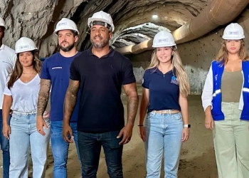 Autoridades visitam as obras do túnel de Campo Grande