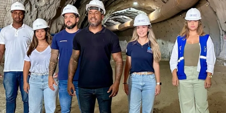 Autoridades visitam as obras do túnel de Campo Grande