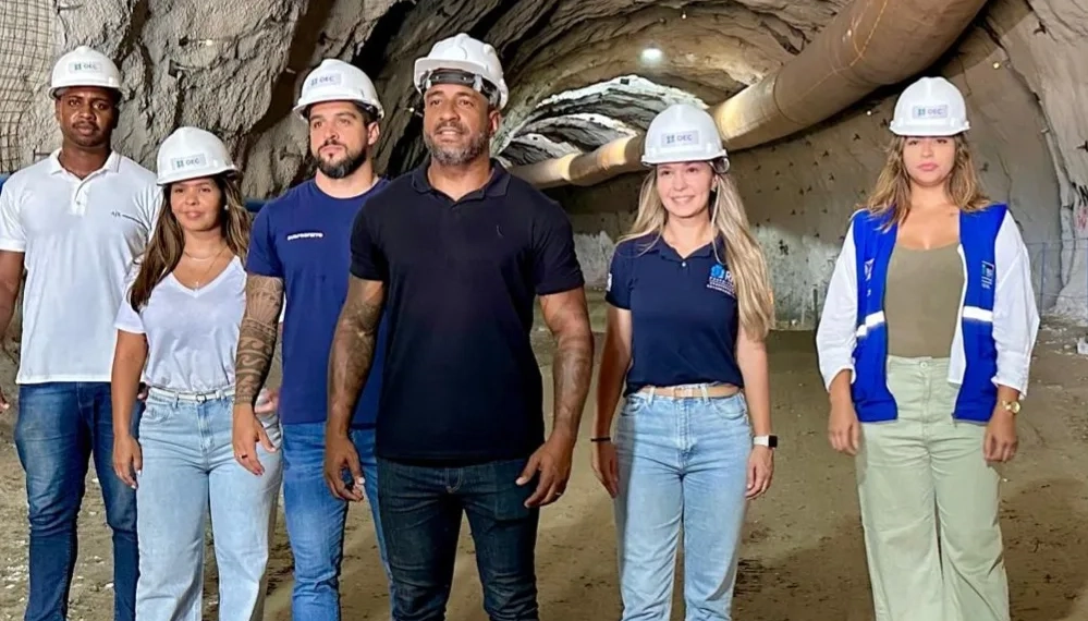 Autoridades visitam as obras do túnel de Campo Grande