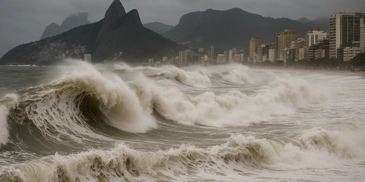 Ondas gigantes: Marinha emite aviso de ressaca recorde nas praias do Rio