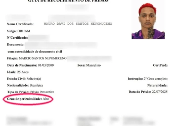 URGENTE: Polícia Civil classifica rapper Oruam como de “alta periculosidade” no RJ
