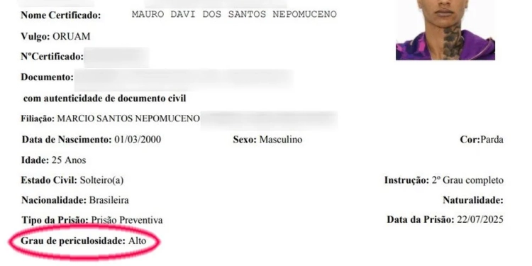 URGENTE: Polícia Civil classifica rapper Oruam como de “alta periculosidade” no RJ