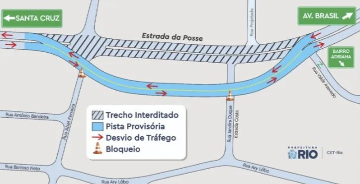 Atenção!! Campo Grande terá novo desvio na Estrada da Posse por obras do túnel do Anel Viário