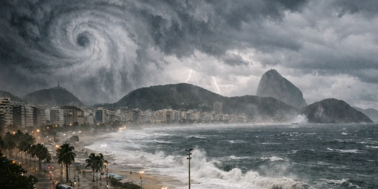 ALERTA MÁXIMO NO RIO: Ciclone Pode Provocar Chuvas Extremas, Ventos Fortes e Transtornos no Sudeste