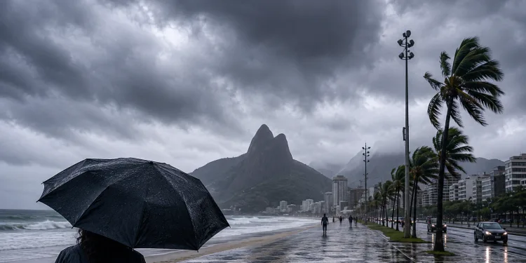 Frente fria derruba temperaturas no Rio e coloca cidade em alerta para tempestades