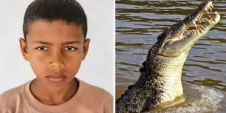 DESPEDAÇADO POR CROCODILO:(IMAGENS FORTES) Menino de 12 anos morre em ataque brutal e cena do tio carregando o corpo comove o mundo