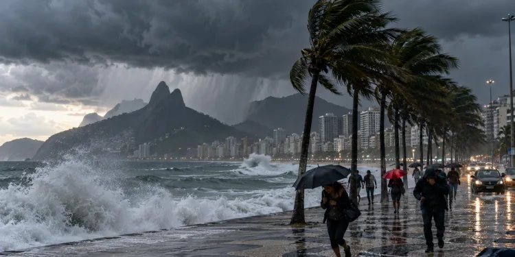 FRENTE FRIA MUDA O TEMPO NO RIO E TRAZ ALERTA PARA VENTOS MUITO FORTES NO DOMINGO