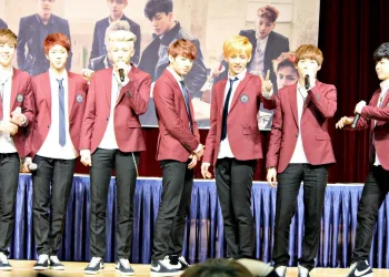 BTS at a fansigning event in Daegu, 30 March 2014