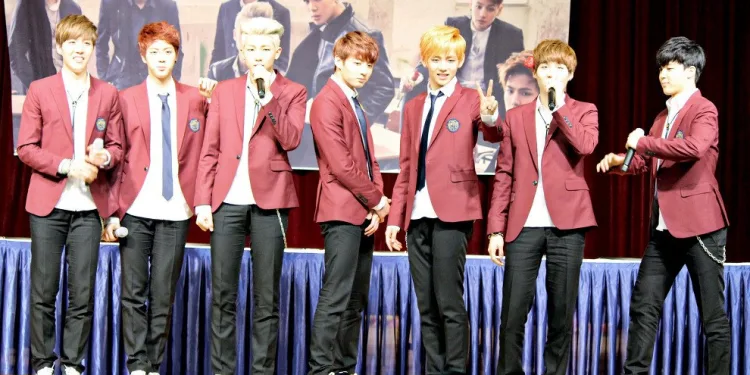 BTS at a fansigning event in Daegu, 30 March 2014