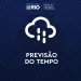 Previsão do tempo no Rio de Janeiro com céu nublado e possibilidade de chuva.