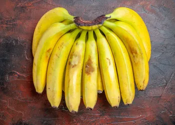 Conservar bananas com papel-toalha em um recipiente na geladeira.